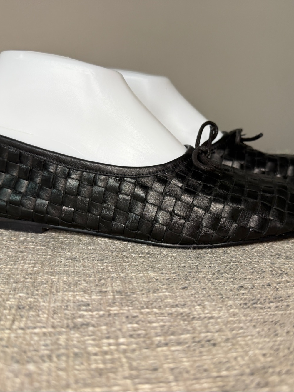 Quince Italian Leather Handwoven Square Toe Ballet Flat black 7 - Picture 3 of 11